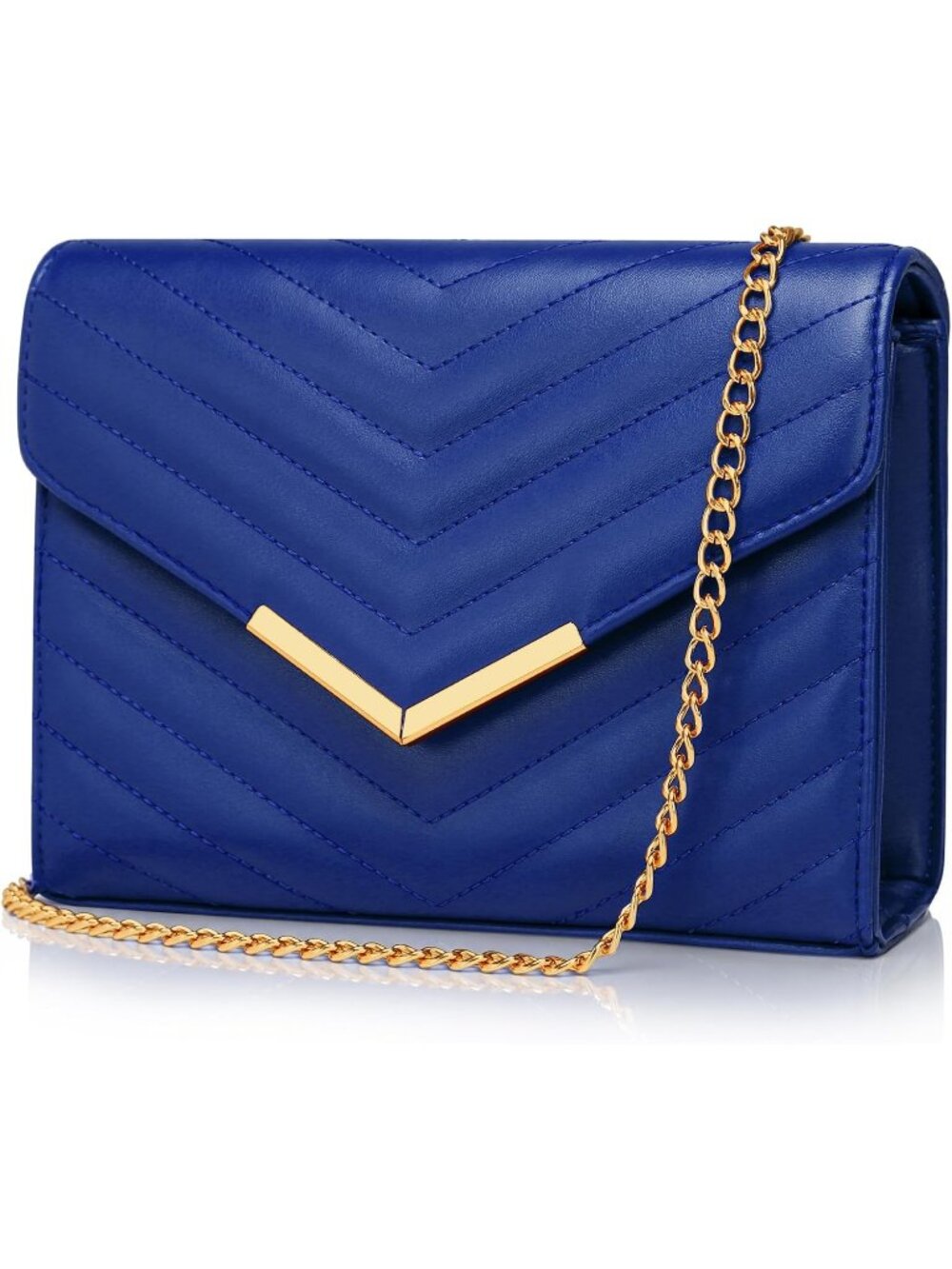 Women's Blue Clutch Purses Envelope Chain Wedding Evening Crossbody Bag